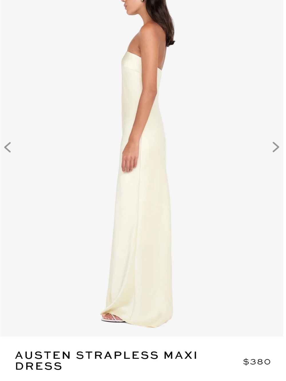 Austen Strapless Maxi Dress - Ice Yellow - Picture 2 of 6